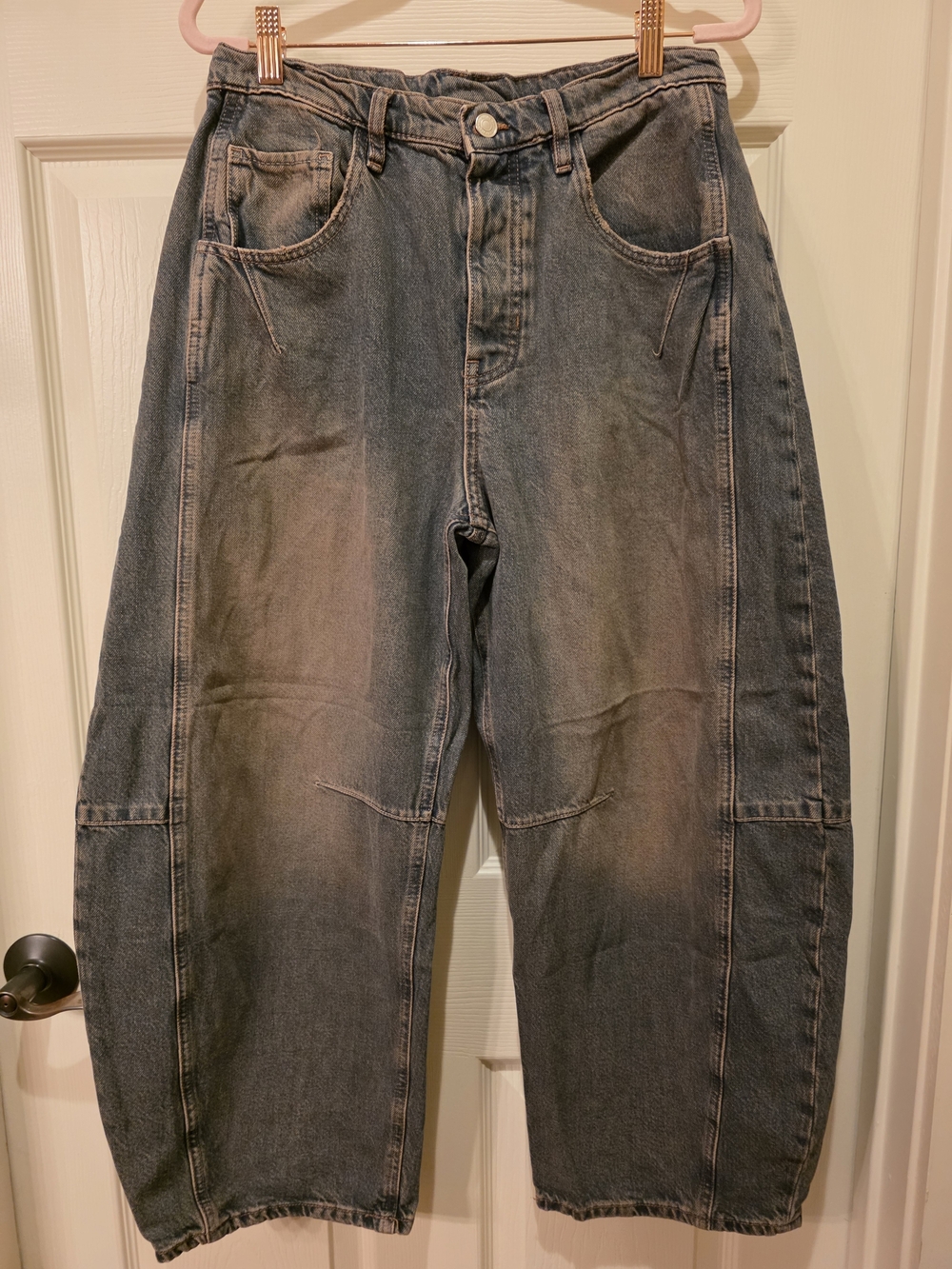 We The Free Free People CRVY Venus High Rise Barrel Jeans Lost In Desert- NWOT